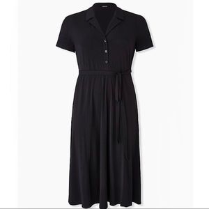 Size 26 - NWT Black Torrid Button Down Midi Shirt Dress WITH POCKETS 🎉